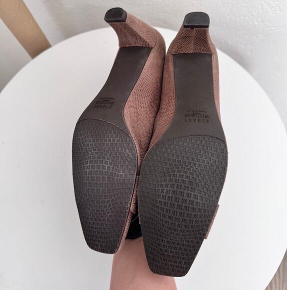 Stuart Weitzman Haze Goose Bump Nappa Pumps Brown Tan Size 8 SS - Picture 4 of 5